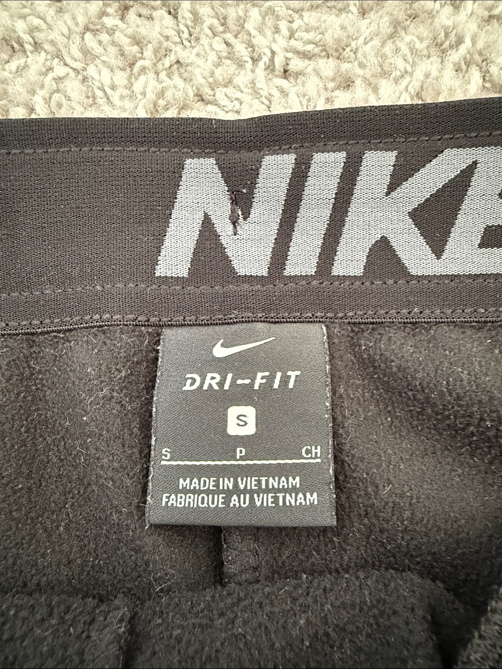 Nike Black Jogger Sweatpants with White Swoosh - Picture 2 of 2